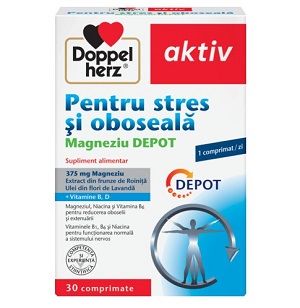 Magneziu Depot pentru stres si oboseala, 30 comprimate, Doppelherz
